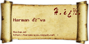 Harman Éva névjegykártya
